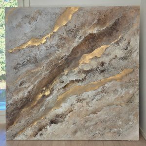 Teos kankaalle "Ajan kerrokset" 130cm x 130cm